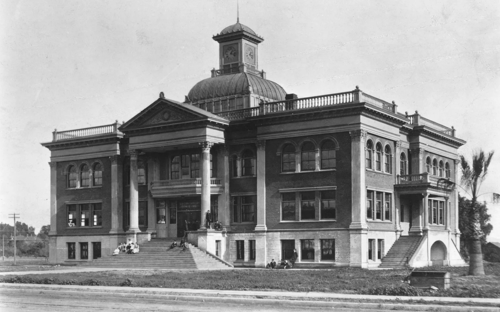 Historic school building with period architecture